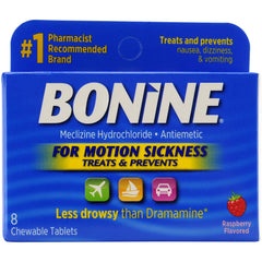 Bonine® Motion Sickness Raspberry Chewable Tablets 8ct.