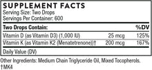 Load image into Gallery viewer, Thorne® Vitamin D/K2 Liquid 1fl. oz.