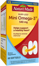 Load image into Gallery viewer, Nature Made® Burp-Less Mini Omega-3 Softgels 60ct.