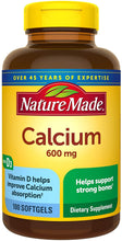 Load image into Gallery viewer, Nature Made® Calcium 600mg Softgels 100ct.