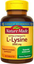 Load image into Gallery viewer, Nature Made® L-Lysine 1000mg Tablets 60ct.