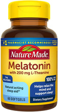 Load image into Gallery viewer, Nature Made® Melatonin/L-Theanine 3mg/200mg Softgels 60ct.
