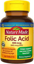 Load image into Gallery viewer, Nature Made® Folic Acid 400mcg Tablets 250ct.