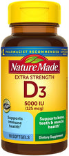 Nature Made® Extra Strength Vitamin D3 5000IU Softgels 90ct.