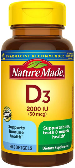 Nature Made® Vitamin D3 50 mcg (2000 IU) Softgels