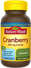Load image into Gallery viewer, Nature Made® Cranberry Extract 450mg Softgels 60ct.