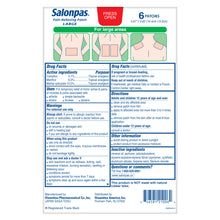 Cargar imagen en el visor de la galería, Salonpas® Pain Relief Patch Large 6ct.