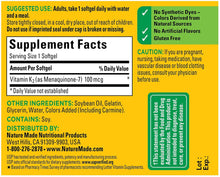 Cargar imagen en el visor de la galería, Nature Made® K2 100mcg Softgels 30ct.
