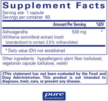 Load image into Gallery viewer, Pure Encapsulations® Ashwagandha 500mg Capsules 60ct.