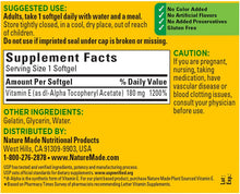 Load image into Gallery viewer, Nature Made® Vitamin E 180mg Softgels