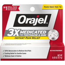 Cargar imagen en el visor de la galería, Orajel™ 3x Medicated For Toothache & Gum Gel 0.25oz