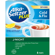 Cargar imagen en el visor de la galería, Alka-Seltzer Plus Cold & Flu Nighttime Honey Lemon Zest Packets