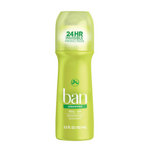 Cargar imagen en el visor de la galería, Ban®  Unscented Roll-On Antiperspirant Deodorant 3.5fl. oz.