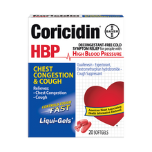 Cargar imagen en el visor de la galería, Coricidin® HBP Chest Congestion & Cough Liquid Gels