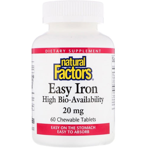 Natural Factors 20 mg Easy Iron Chewable Tablets