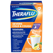Load image into Gallery viewer, Theraflu Severe Cold & Cough Nighttime Honey Lemon Packets