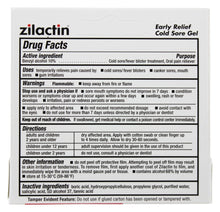 Load image into Gallery viewer, Zilactin® Early Relief Cold Sore Gel 0.25oz.