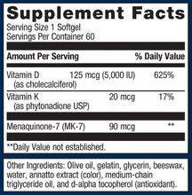 Load image into Gallery viewer, Vitamin D3 5000 + K Soft gels 60ct.