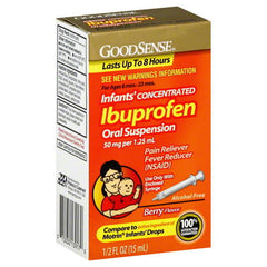 GoodSense® Infants' Ibuprofen Oral Suspension 50mg per 1.25mL, Berry 0.5fl. oz.