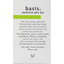 Cargar imagen en el visor de la galería, Basis® Sensitive Skin Bar Soap 4oz.