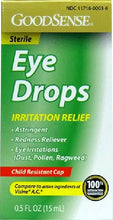 Load image into Gallery viewer, GoodSense® Irritation Relief Eye Drops 0.5fl. oz.