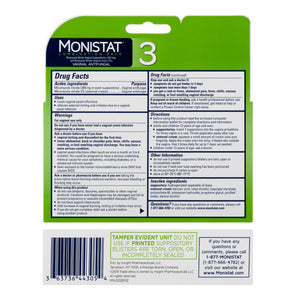 MONISTAT® 3-Dose Yeast Infection Treatment, 3 Suppository Inserts & External Itch Cream