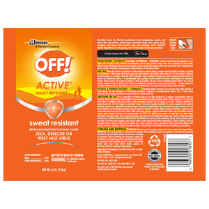 OFF!® Active® Sweat Resistant Insect Repellent Spray 6oz.