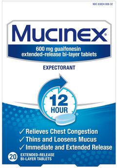 Mucinex® 600mg Guaifenesin Mucus and Chest Congestion Expectorant