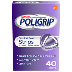 Super Poligrip® Comfort Seal Denture and Partials Adhesive Strips 40ct.