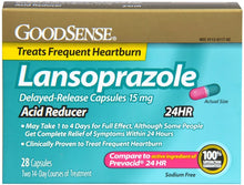 Load image into Gallery viewer, GoodSense® Lansoprazole Delayed Release Acid Reducer 15mg Capsules