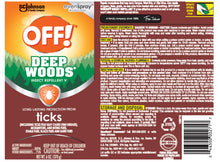Cargar imagen en el visor de la galería, OFF!® Deep Woods® Tick Repellent Spray 6oz.