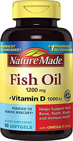 Nature Made® Fish Oil With Vitamin D 1000IU Softgels 90ct.