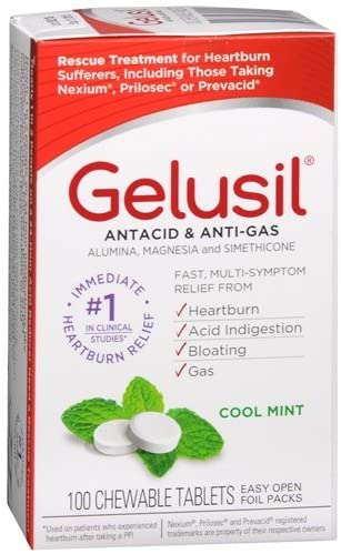 Gelusil® Antacid & Anti-Gas Cool Mint Chewable Tablets 100ct.