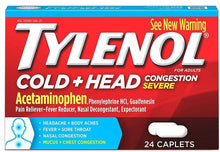 Load image into Gallery viewer, Tylenol® Cold + Head Severe Congestion Caplets 24ct.