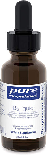 Pure Encapsulations® B12 Liquid 1,000mcg 30ml.