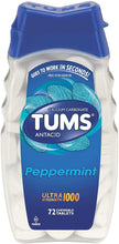 Cargar imagen en el visor de la galería, TUMS® Peppermint Ultra Strength 1000 Antacid Chewable Tablets 72ct.