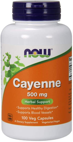 NOW® Cayenne 500mg Capsules 100ct.