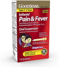 Load image into Gallery viewer, GoodSense® Infants&#39; Pain &amp; Fever 160mg Grape Flavor 1fl. oz.