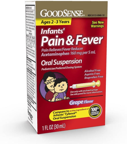 GoodSense® Infants' Pain & Fever 160mg Grape Flavor 1fl. oz.