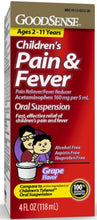 Load image into Gallery viewer, GoodSense® Children&#39;s Pain &amp; Fever Oral Suspension Reliever Liquid