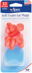 Apex Soft Foam Ear Plugs - 4 Pairs