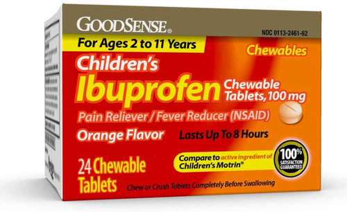 GoodSense® Children's Ibuprofen 100mg Chewable Tablets, Orange 24ct