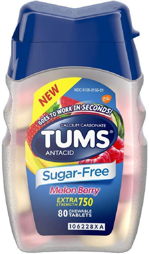 TUMS® Sugar-Free Melon Berry Extra Strength Antacid Chewable Tablets 80ct.