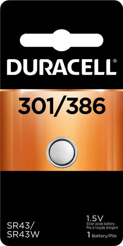 Duracell® 301/386 Silver Oxide Button Battery