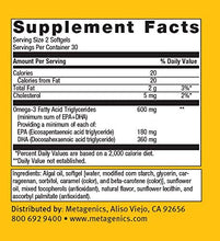 Cargar imagen en el visor de la galería, Metagenics® OmegaGenics® EPA-DHA 300 mg Algae Capsules 60ct