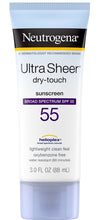 Cargar imagen en el visor de la galería, Neutrogena® Ultra Sheer® SPF 55 Dry-Touch Sunscreen Lotion 3fl. oz.