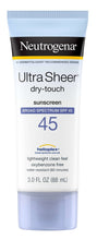 Cargar imagen en el visor de la galería, Neutrogena® Ultra Sheer® SPF 45 Dry Touch Sunscreen 3fl. oz.