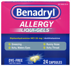 Benadryl® Allergy Dye-Free Liqui-Gels® 24ct.
