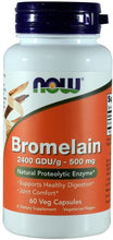 Load image into Gallery viewer, NOW® Bromelain 2400 GDU/g 500mg Capsules 60ct.