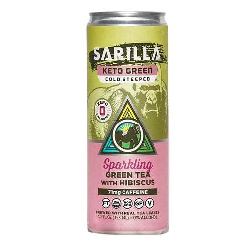 Sarilla Green Tea with Hibiscus (formerly Silverback Carbonated Tea® Keto Green Can)